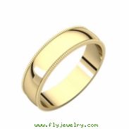 14kt Yellow 05.00 mm Light Milgrain Band