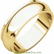 14kt Yellow 06.00 mm Half Round Edge Band