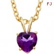 14kt Yellow 06.00 MM Polished GENUINE AMETHYST PENDANT