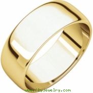 14kt Yellow 07.00 mm Light Half Round Band