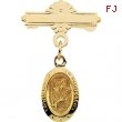 14kt Yellow 12.00X09.00 MM Polished ST. CHRISTOPHER BAPTISMAL PIN