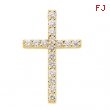 14kt Yellow 1/4 CTTW PENDANT Polished PETITE DIAMOND CROSS