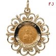 14kt Yellow 18.5 Polished RD MATKA BOSKA PEND MEDAL