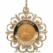 14kt Yellow 18.5 Polished RD MATKA BOSKA PEND MEDAL