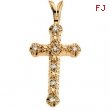 14kt Yellow 20.00X13.00 mm Cross Pendant with Diamond