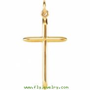 14kt Yellow 25.00X15.00 MM Polished CROSS PENDANT