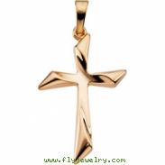 14kt Yellow 25.50X18.00 MM Polished CROSS PENDANT