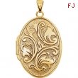 14kt Yellow 26.00X19.00 MM Polished OVAL MEDIUM EMBOSSED LOCKET