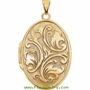 14kt Yellow 26.00X19.00 MM Polished OVAL MEDIUM EMBOSSED LOCKET