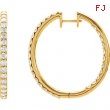 14kt Yellow 3 CTW Pair 3CTW Diamond Inside-Outside Hoop Earrings