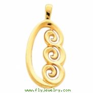 14kt Yellow 30.00X14.00 MM Polished FREEFORM PENDANT