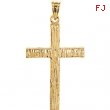 14kt Yellow 30.00X20.00 MM Polished CROSS PENDANT