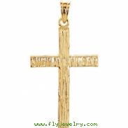 14kt Yellow 30.00X20.00 MM Polished CROSS PENDANT