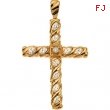 14kt Yellow 3/4 CTW Cross Pendant with Diamond