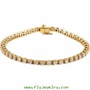 14kt Yellow 4 1/2 CT TW/ 7 1/4 INCH Polished DIAMOND BRACELET