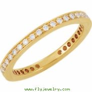 14kt Yellow Band Complete with Stone 06.50 ROUND 01.30 MM Diamond Polished 3/8CTW ETERNITY BAND