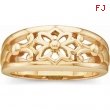 14kt Yellow BAND Polished FASHION BAND W/DECORATIVE PANE