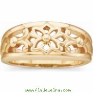 14kt Yellow BAND Polished FASHION BAND W/DECORATIVE PANE