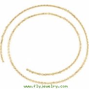 14kt Yellow BULK BY INCH Polished DIAMOND CUT CABLE CHAIN