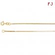 14kt Yellow BULK BY INCH Polished SOLID BOX CHAIN