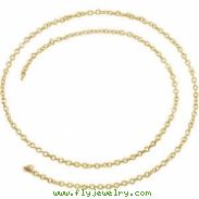 14kt Yellow BULK BY INCH Polished SOLID CABLE CHAIN