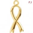 14kt Yellow CHARM Mounting 15.75X06.75 MM Polished POSH MOMMY COLL BREAST CANCER