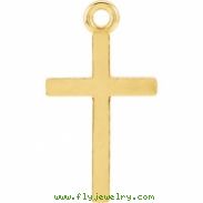 14kt Yellow CHARM Mounting 16.12X08.86 MM Polished POSH MOMMY COLL CROSS CHARM
