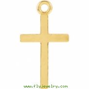 14kt Yellow CHARM Mounting 16.12X08.86 MM Polished POSH MOMMY COLL CROSS CHARM