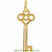 14kt Yellow CHARM W/JUMP RING Complete No Setting 24.00X08.25 MM Polished POSH MOMMY KEY CHARM W/JUM