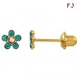 14kt Yellow DECEMBER 03.00X03.00 MM Polished FLOWER BIRTHSTONE PIERCING EAR