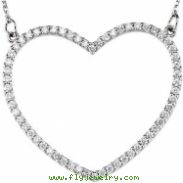 14kt Yellow Diamond 18.75X21.15 mm 1/3 CTW Diamond Heart Necklace