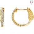 14kt Yellow Diamond White 1/4 Pair Polished Inside-Outside Hoop Earrings