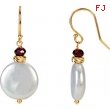 14kt Yellow EARRINGS COMPLETE WITH STONE GARNET PAIR 33.00X13.00 MM Polished NONE