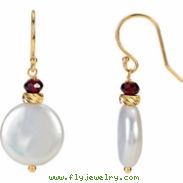 14kt Yellow EARRINGS COMPLETE WITH STONE GARNET PAIR 33.00X13.00 MM Polished NONE