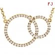 14kt Yellow NECKLACE Complete with Stone 18.00 INCH ROUND 01.00 mm WHITE DIAMOND Polished 1/3CTW DIA