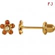 14kt Yellow NOVEMBER 03.00X03.00 MM Polished FLOWER BIRTHSTONE EARRING