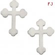 14kt Yellow PAIR 11.00X08.00 MM Polished CROSS EARRING WITH BACKS