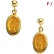 14kt Yellow PAIR 12.00X09.00 MM Polished MIRACULOUS BALL DANGLE EARRING