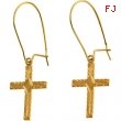 14kt Yellow PAIR 13.00X10.00 MM Polished EARWIRE W/CROSS