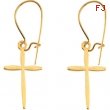 14kt Yellow PAIR 17.00X11.00 MM Polished EARWIRE WITH CROSS