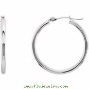 14kt Yellow PAIR 34.00 MM Polished HOOP EARRING