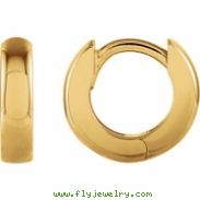 14kt Yellow PAIR 9.50 MM Polished HINGED EARRING