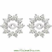 14kt Yellow PAIR Polished DIAMOND EARRING JACKET