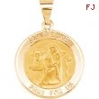 14kt Yellow Pendant Complete No Setting 18.50 MM Polished ROUND HOLLOW ST. LUKE MEDAL
