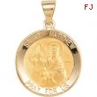 14kt Yellow Pendant Complete No Setting 18.50 MM Polished ROUND HOLLOW ST. MATTHEW MEDAL