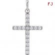 14kt Yellow Pendant Complete with Stone 1 02.50 MM Polished DIAMOND CROSS PENDANT