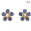 14kt Yellow SEPTEMBER 03.00X03.00 MM Polished FLOWER BIRTHSTONE EARRING