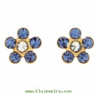 14kt Yellow SEPTEMBER 03.00X03.00 MM Polished FLOWER BIRTHSTONE EARRING