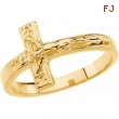 14kt Yellow SIZE 08.00/LADIES Polished CRUCIFIX CHASTITY RING W/BOX