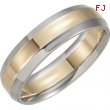 14kt Yellow/White Band 09.00 06.00 MM Complete No Setting Polished TWO TONE INSIDE ROUND BAND